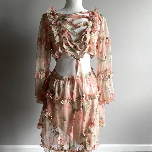 Ophelia Lace Up Floral Dress - Picture 8 of 10